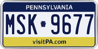 PA license plate MSK9677