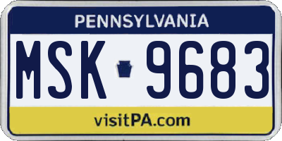 PA license plate MSK9683