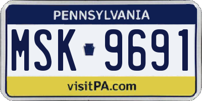 PA license plate MSK9691