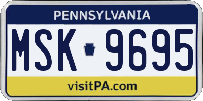 PA license plate MSK9695