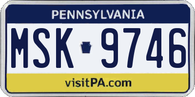 PA license plate MSK9746