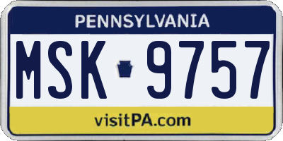 PA license plate MSK9757