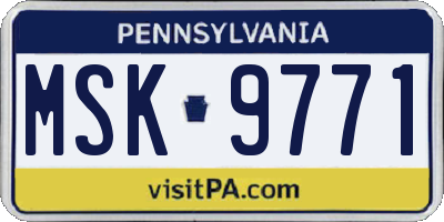 PA license plate MSK9771