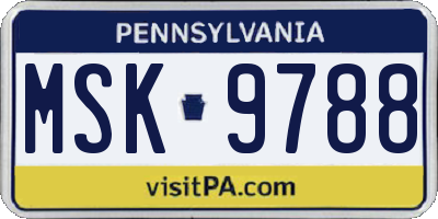 PA license plate MSK9788