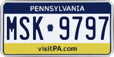 PA license plate MSK9797