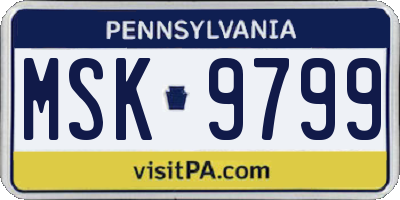 PA license plate MSK9799