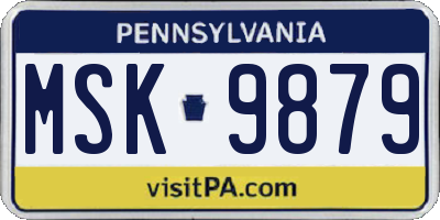 PA license plate MSK9879