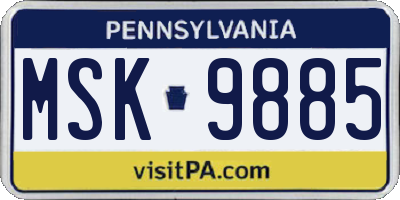 PA license plate MSK9885