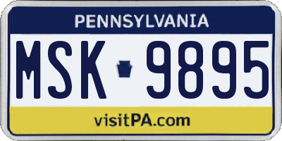 PA license plate MSK9895
