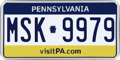 PA license plate MSK9979