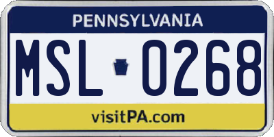 PA license plate MSL0268