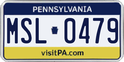 PA license plate MSL0479