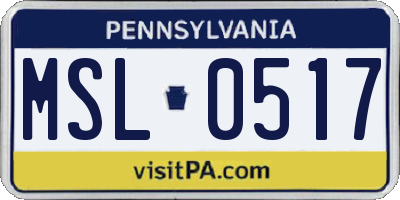 PA license plate MSL0517