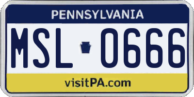 PA license plate MSL0666