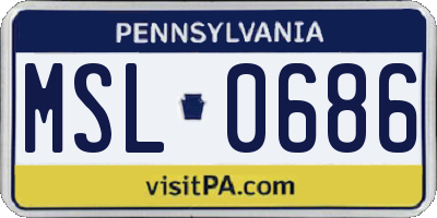 PA license plate MSL0686