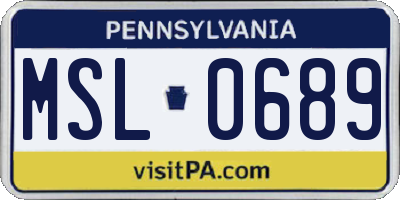 PA license plate MSL0689