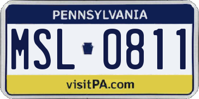 PA license plate MSL0811