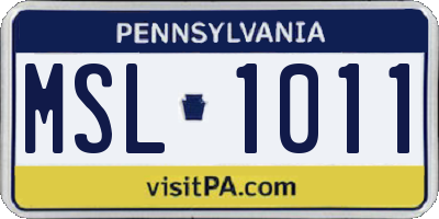 PA license plate MSL1011