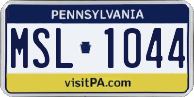 PA license plate MSL1044