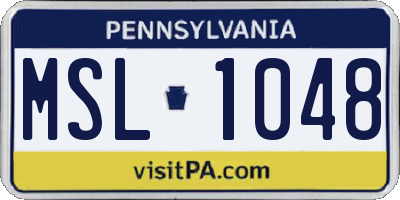 PA license plate MSL1048