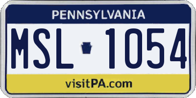 PA license plate MSL1054