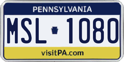 PA license plate MSL1080