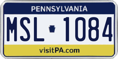 PA license plate MSL1084