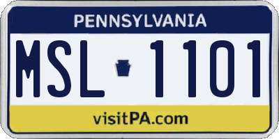 PA license plate MSL1101