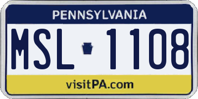 PA license plate MSL1108