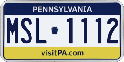 PA license plate MSL1112
