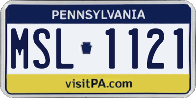 PA license plate MSL1121