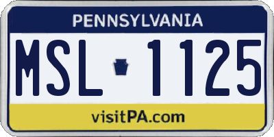 PA license plate MSL1125