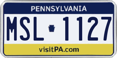 PA license plate MSL1127