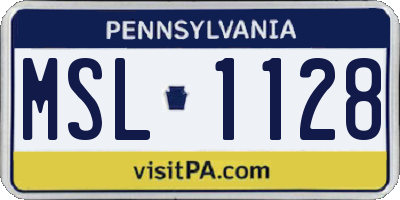 PA license plate MSL1128