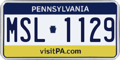 PA license plate MSL1129
