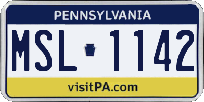 PA license plate MSL1142