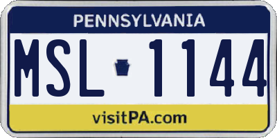 PA license plate MSL1144