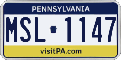 PA license plate MSL1147