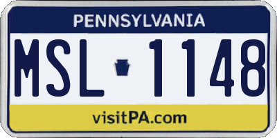 PA license plate MSL1148