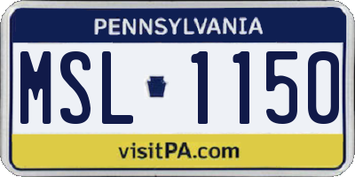 PA license plate MSL1150