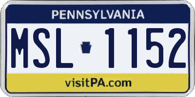 PA license plate MSL1152