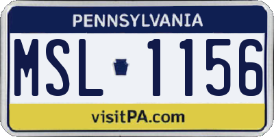 PA license plate MSL1156