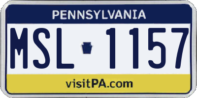 PA license plate MSL1157