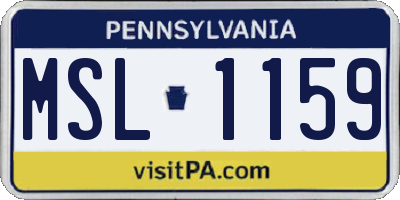 PA license plate MSL1159