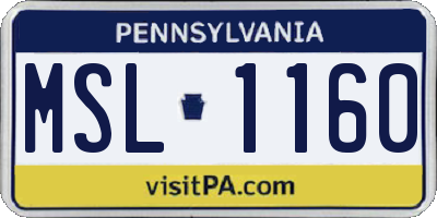 PA license plate MSL1160