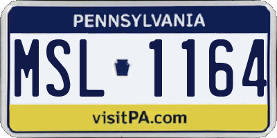 PA license plate MSL1164