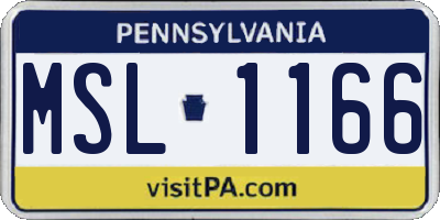 PA license plate MSL1166