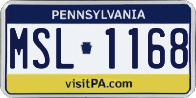 PA license plate MSL1168