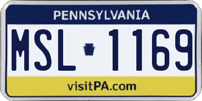 PA license plate MSL1169