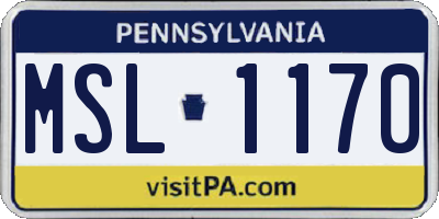 PA license plate MSL1170
